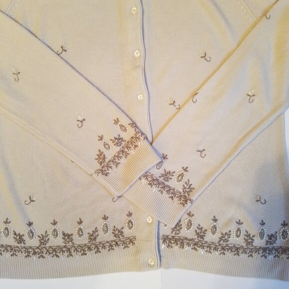 Paul Harris Design Embroidery Beaded Cardigan Large - Picture 14 of 15